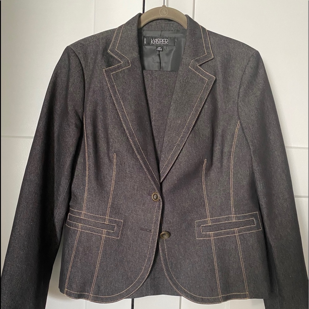 Kasper Black Denim Suit